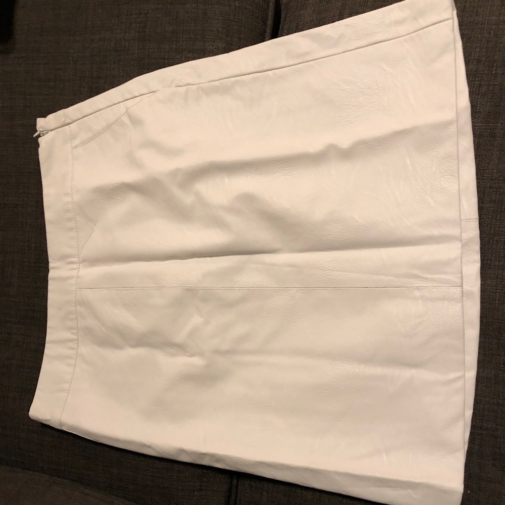 NWOT White leather Topshop skirt